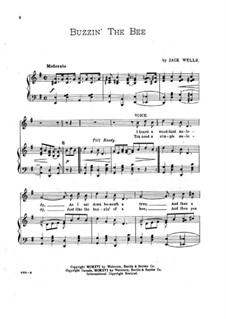 Buzzin' the Bee: Piano-vocal score by Jack Wells