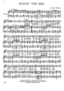 Buzzin' the Bee: Piano-vocal score by Jack Wells