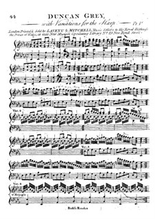 Variations for the Harp 'Duncan Grey': Variations for the Harp 'Duncan Grey' by Thomas Budd