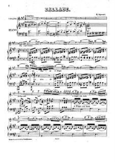 Ballade for Violin with Piano: Ballade for Violin with Piano by E. Sperati