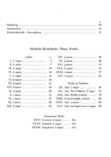 Five Suites for Organ in C Major: Version for piano by Dietrich Buxtehude