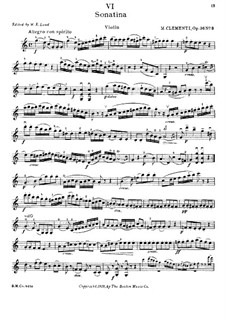 Sonatina No.3: For violin and piano – violin part by Muzio Clementi