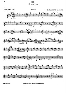 Sonatina No.5: For violin and piano – violin Part by Muzio Clementi