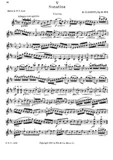 Sonatina No.6: For violin and piano – solo part by Muzio Clementi