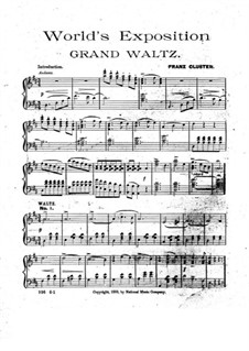 World's Exposition. Grand Waltz: World's Exposition. Grand Waltz by Franz Cluster