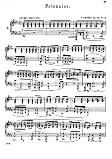 Polonaises, Op.40: No.2 for piano in C Minor by Frédéric Chopin