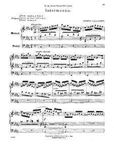 Intermezzo in B Flat Minor: For organ by Joseph Callaerts