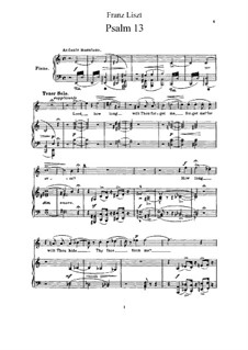 Psalm No.13 'Lord, How Long?', S.13: Psalm No.13 'Lord, How Long?' by Franz Liszt