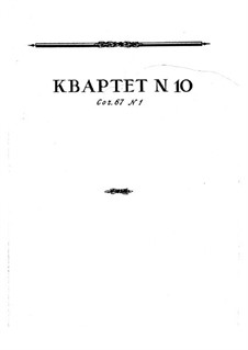 String Quartet No.10, Op.67 No.1: String Quartet No.10 by Nikolai Myaskovsky