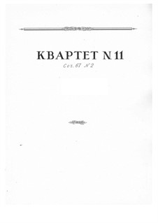 String Quartet No.11, Op.67 No.2: Full score by Nikolai Myaskovsky