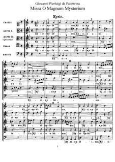 Missa O magnum mysterium: Missa O magnum mysterium by Giovanni da Palestrina