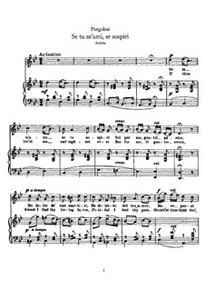 Se tu m'ami, se sospiri: Piano-vocal score (G Minor) by Giovanni Battista Pergolesi