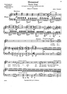 Hosanna: For voices and piano by Jules Granier