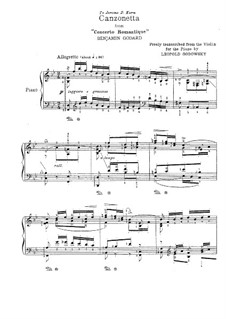 Concerto Romantique for Violin and Orchestra, Op.35: Canzonetta for piano by Benjamin Godard
