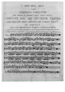 L'Arte dell'arco (The Art of Bowing), B.F11: For violin and basso continuo by Giuseppe Tartini