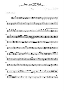 Suite for Flute, Strings and Basso Continuo in A Minor, TWV 55:a2: Viola part by Georg Philipp Telemann