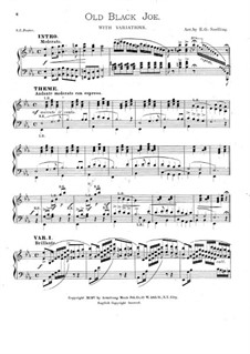 Old Black Joe: For piano by Stephen Collins Foster