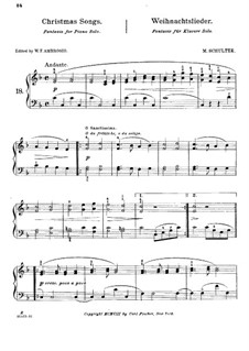 Fantasia on Christmas Songs: For piano by M. Schultze