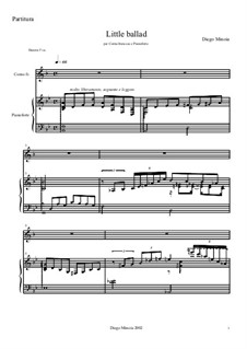 Little ballad: For french horn and piano. Easy jazz – Full score + detached part by Diego Minoia