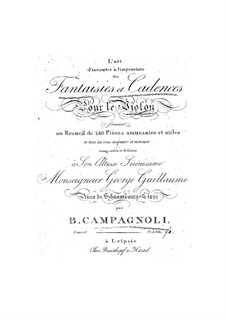 Fantasias and Cadenzas for Violin: Fantasias and Cadenzas for Violin by Bartolomeo Campagnoli