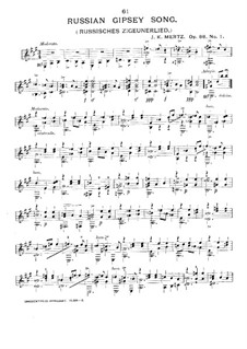 Russian Gypsy Song, Op.88: For guitar by Johann Kaspar Mertz