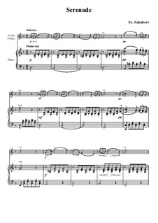No.4 Ständchen (Serenade): For violin (or flute) and piano by Franz Schubert