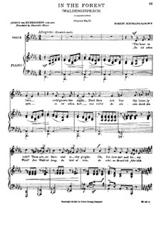 No.3 Waldesgespräch (In the Forest): Piano-vocal score (B Flat Major) by Robert Schumann