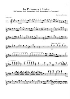 Violin Concerto No.1 in E Major 'La primavera', RV 269: Violin I part by Antonio Vivaldi