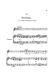 Siciliana: Piano-vocal score by Alessandro Scarlatti