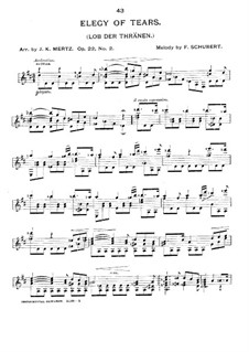 Lob der Tränen (In Praise of Tears), D.711 Op.13 No.2: For guitar by Franz Schubert