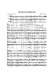Quam pulchra es: Vocal score by John Dunstable