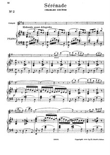 Serenade: For violin and piano by Charles Gounod