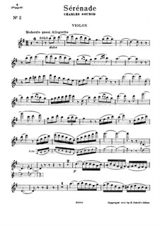 Serenade: For violin and piano – solo part by Charles Gounod
