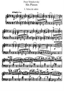 Six Pieces for Piano, TH 143 Op.51: Complete set by Pyotr Tchaikovsky