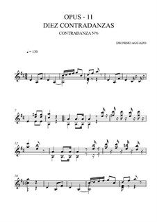 Ten Contredanses, Op.11: Contredanse No.6 by Dionisio Aguado