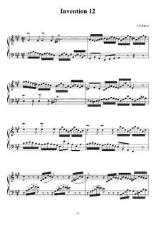 No.12 in A Major, BWV 783: For keyboard (high quality sheet music) by Johann Sebastian Bach