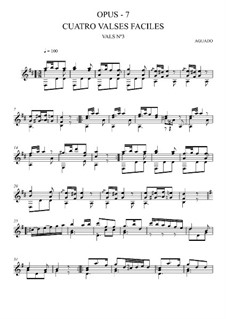 Quatre valses faciles, Op.7: Waltz No.3 by Dionisio Aguado
