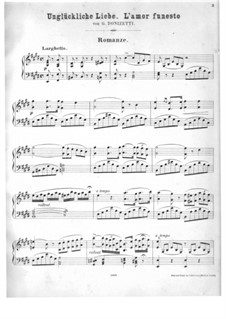 L'amor funesto. Romance: E Major by Gaetano Donizetti