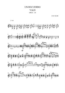 Un Recuerdo, Op.30: For guitar (high quality sheet music) by Juan Alais