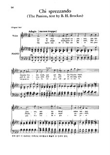 Brockes Passion, HWV 48: Chi sprezzando by Georg Friedrich Händel