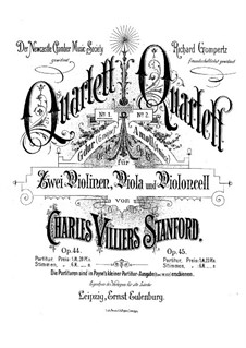 String Quartet No.1 in G Major, Op.44: Parts by Charles Villiers Stanford