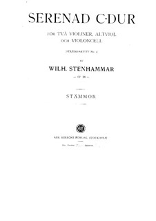 String Quartet No.5 in C Major 'Serenade', Op.29: Parts by Wilhelm Stenhammar