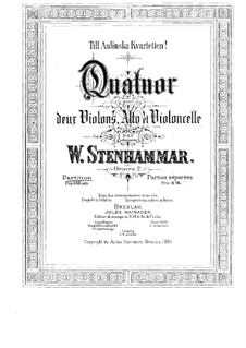 String Quartet No.1 in C Major, Op.2: Parts by Wilhelm Stenhammar