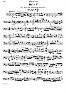 Suite for Cello No.5 in C Minor, BWV 1011: For a single performer by Johann Sebastian Bach