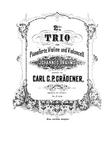 Piano Trio No.2, Op.35: Piano Trio No.2 by Carl Georg Peter Grädener