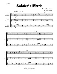 No.2 Soldatenmarsch (Soldiers' March): For three recorders by Robert Schumann