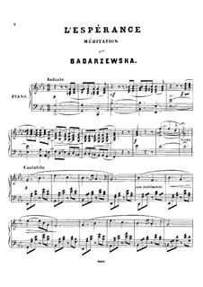 L'esperance: For a single performer by Tekla Bądarzewska-Baranowska