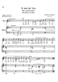 Il mio bel foco: Piano-vocal score by Benedetto Marcello