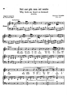 Nel Cor Piu Non Mi Sento R 1 76 By G Paisiello Sheet Music On Musicaneo