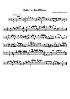 Suite for Cello No.3 in C Major, BWV 1009: Sarabande by Johann Sebastian Bach